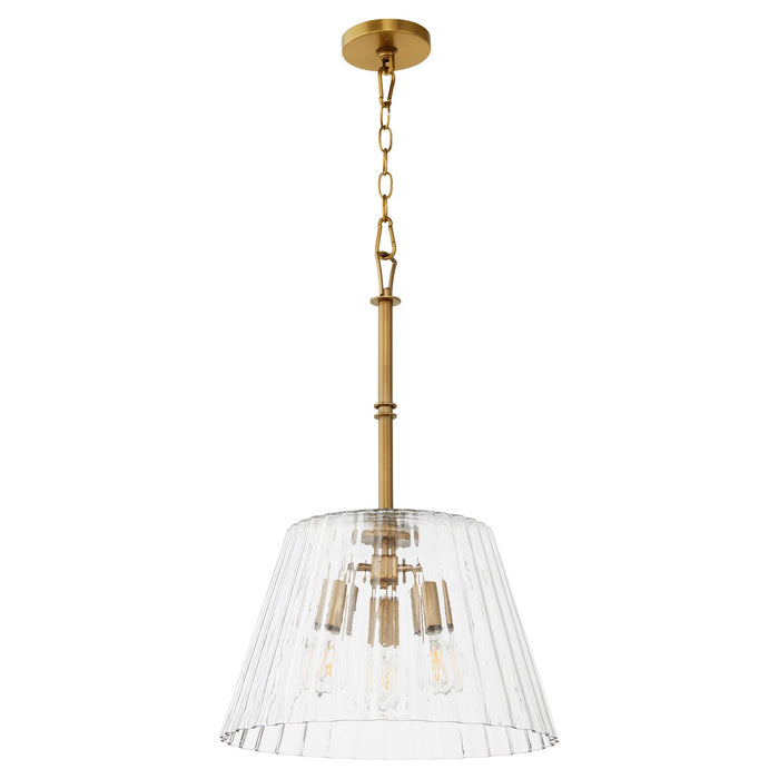 Quorum - 8803-3-47 - Three Light Pendant - Lawton - Brushed Brass