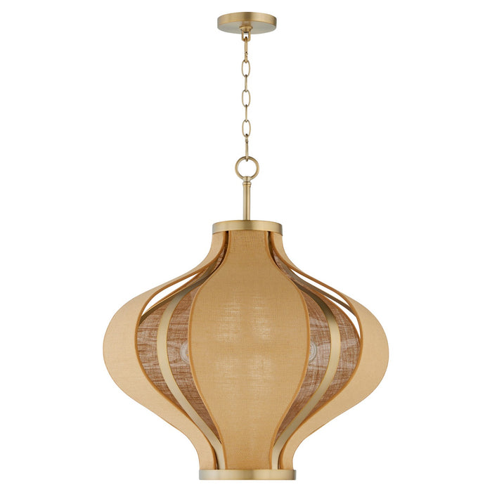 Quorum - 892-3-80 - Three Light Pendant - Monroe - Aged Brass