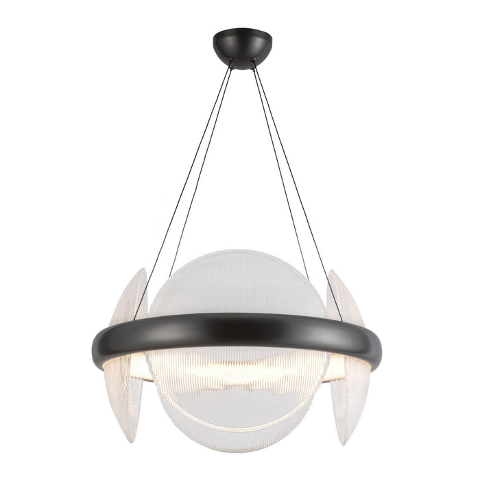 Kuzco Lighting - CH13922-UBCR-UNV - LED Chandelier - Taurus - Urban Bronze/Clear Ribbed Glass
