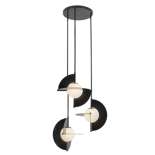 Kuzco Lighting - CH65127-GBK/OP-UNV - LED Chandelier - Scorpio - Glossy Black/Opal Glass