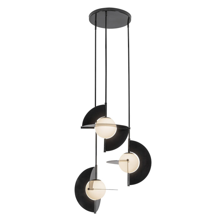 Kuzco Lighting - CH65127-GBK/OP-UNV - LED Chandelier - Scorpio - Glossy Black/Opal Glass