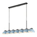 Kuzco Lighting - LP57642-BK/CER - Seven Light Linear Pendant - Atlas - Black/Cerulean