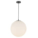 Kuzco Lighting - PD34216-BK/OP - One Light Pendant - Marco - Black/Opal Glass