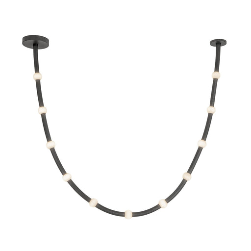Corda LED Pendant Black/Opal Glass