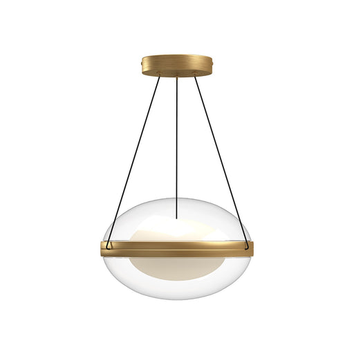 Virgo LED Pendant Brushed Gold/Opal Glass