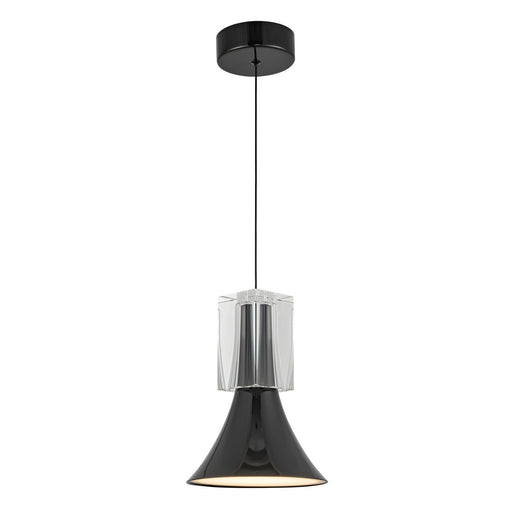 Floe LED Pendant Glossy Black/Clear Crystal