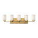 Kuzco Lighting - VL57732-BG/GO - Five Light Vanity - Nola - Brushed Gold/Glossy Opal Glass