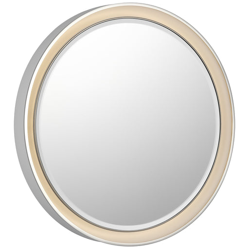 Tricia LED Mirror Matte White and Polished Nickel
