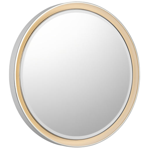 Tricia LED Mirror Matte White and Polished Nickel