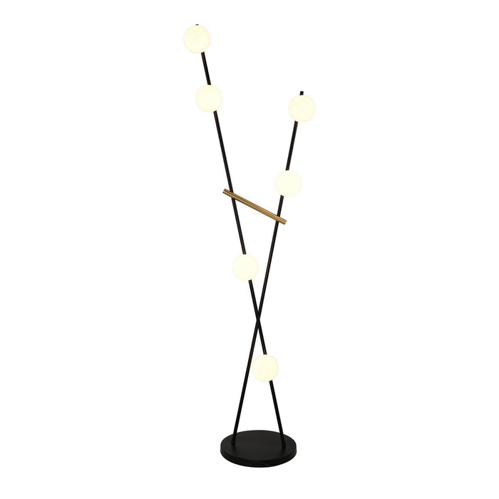 Artcraft - AC10046BK - LED Floor Lamp - Cortina - Black, Brushed Brass