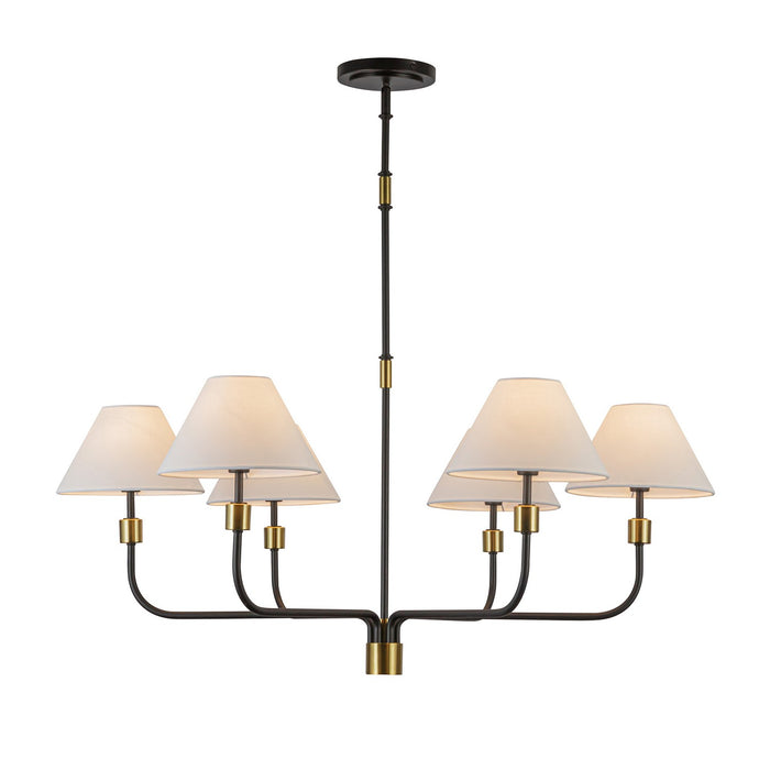 Artcraft - AC12036BB - Six Light Chandelier - Providence - Black, Brushed Brass