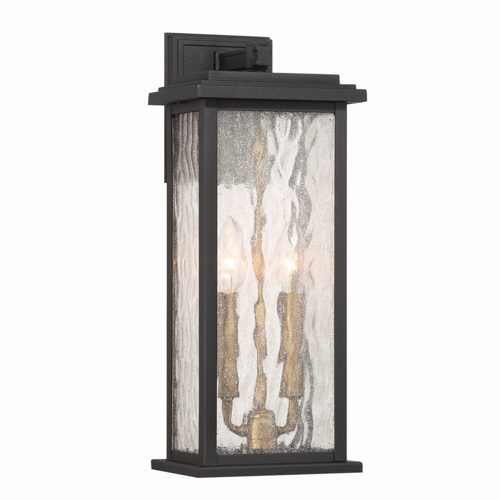 Artcraft - AC9271BK - Two Light Outdoor Wall Sconce - Estate - Black, Brass