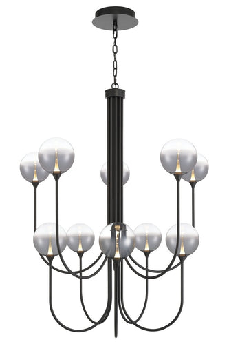 Ten Light Chandelier Black