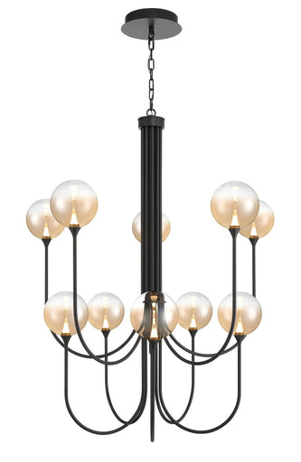 Ten Light Chandelier Black