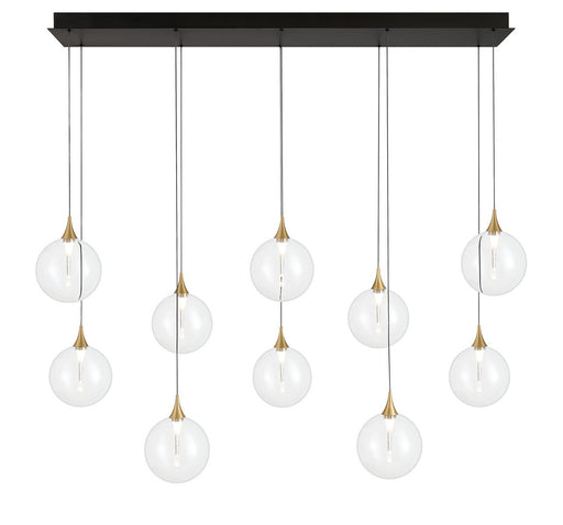Ten Light Chandelier Gold