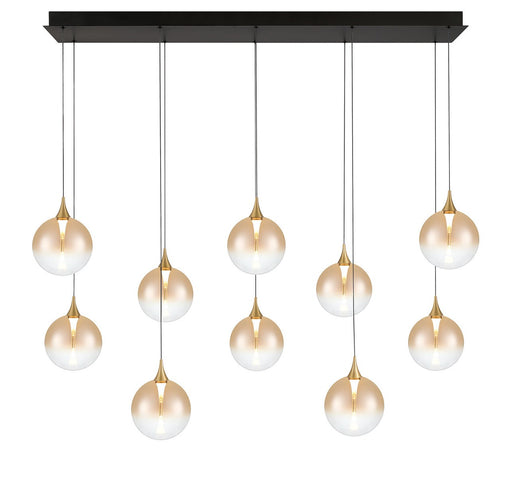 Ten Light Chandelier Gold