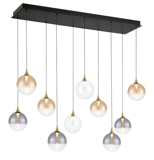 Ten Light Chandelier Gold