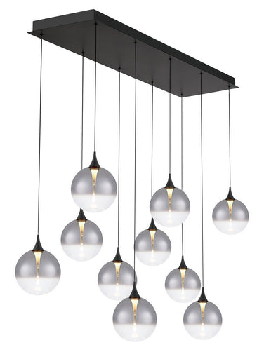 Ten Light Chandelier Black