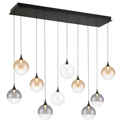 Ten Light Chandelier Black