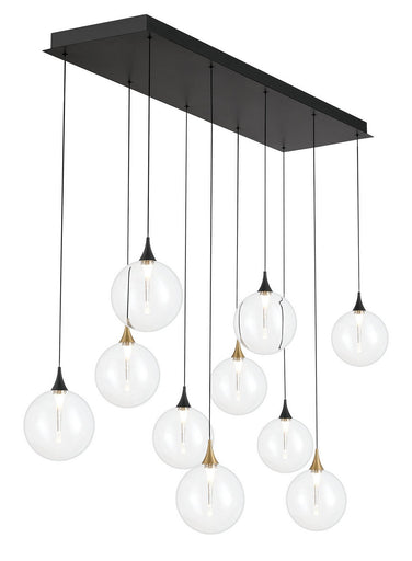 Ten Light Chandelier Gold-Black