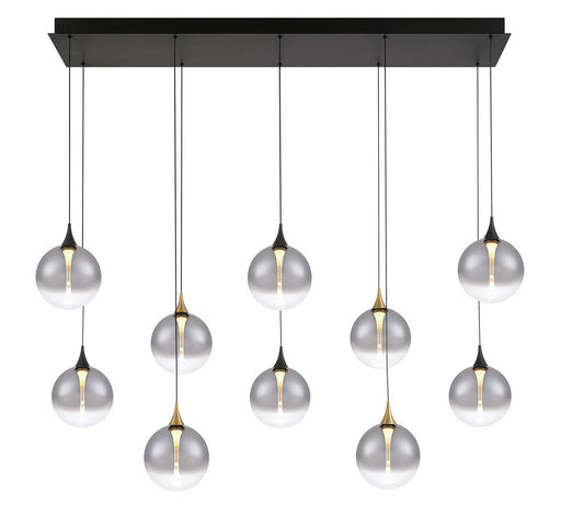 Ten Light Chandelier Gold-Black