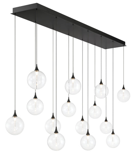 14 Light Chandelier Black