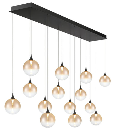 14 Light Chandelier Black