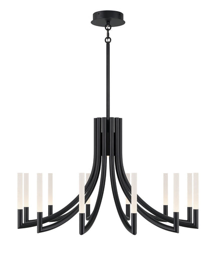 12 Light Chandelier Black
