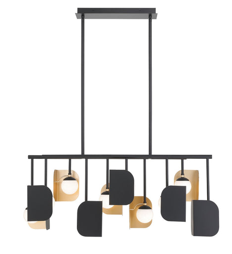 Ten Light Chandelier Gold-Black