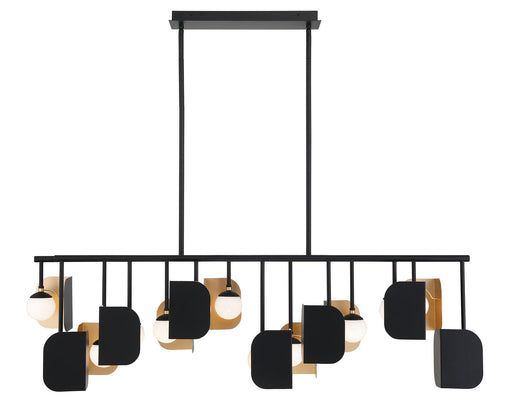 14 Light Chandelier Gold-Black