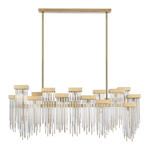 Waterfall 20 Light Chandelier Aged Brass
