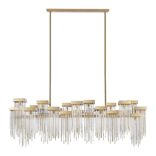 Waterfall 24 Light Chandelier Aged Brass