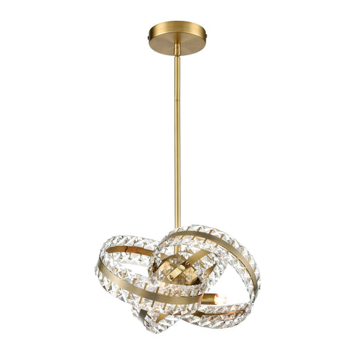 Knot Three Light Pendant Aged Brass