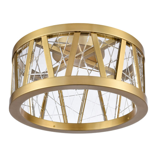 Lucus LED Semi-Flush Mount Aged Brass