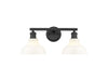 Golden - 0305-BA2 BLK-VMG - Two Light Vanity - Carver - Matte Black