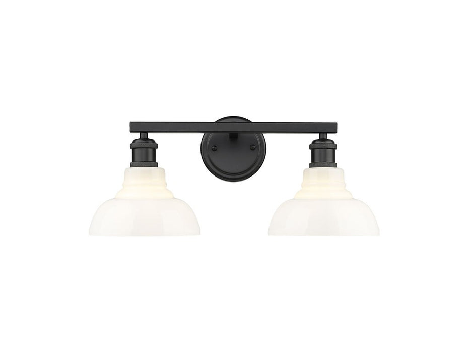 Golden - 0305-BA2 BLK-VMG - Two Light Vanity - Carver - Matte Black