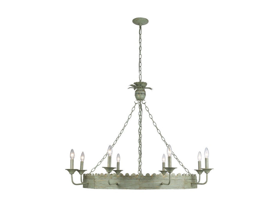 Golden - 0838-8 VS - Eight Light Chandelier - Finley - Vintage Sage