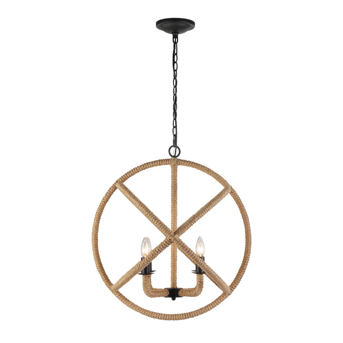 Golden - 0868-4 NB - Four Light Chandelier - Marina - Natural Black