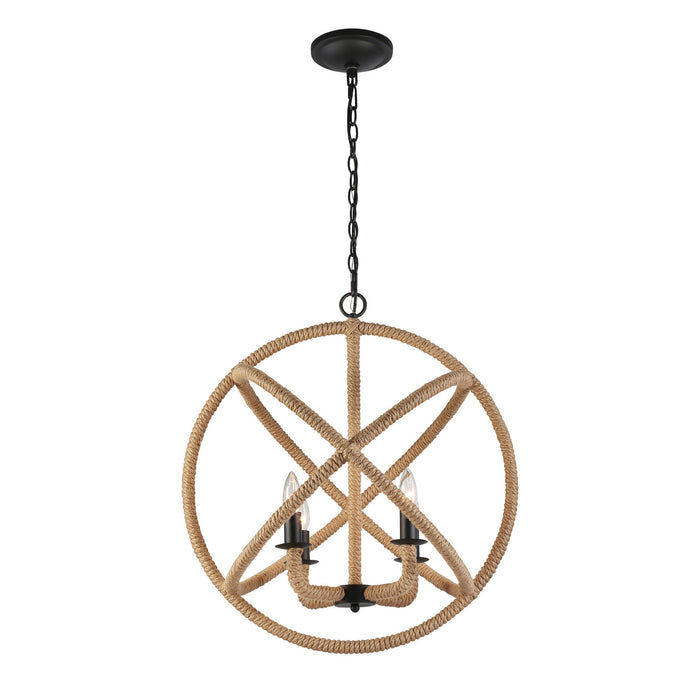 Golden - 0868-4 NB - Four Light Chandelier - Marina - Natural Black