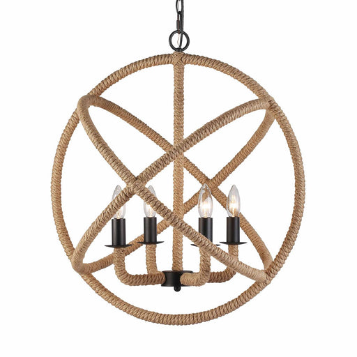 Marina Four Light Chandelier Natural Black