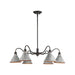 Golden - 0877-6 ABI-GV - Six Light Chandelier - Jasper - Antique Black Iron