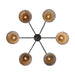 Golden - 0877-6 ABI-GV - Six Light Chandelier - Jasper - Antique Black Iron
