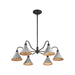 Golden - 0877-6 ABI-GV - Six Light Chandelier - Jasper - Antique Black Iron