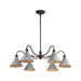 Golden - 0877-6 ABI-GV - Six Light Chandelier - Jasper - Antique Black Iron