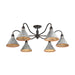 Golden - 0877-6SF ABI-GV - Six Light Semi-Flush Mount - Jasper - Antique Black Iron