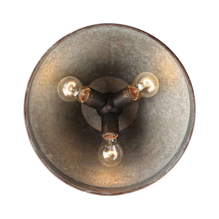 Golden - 0877-FM ABI-GV - Two Light Flush Mount - Jasper - Antique Black Iron