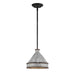 Golden - 0877-M ABI-GV - One Light Pendant - Jasper - Antique Black Iron