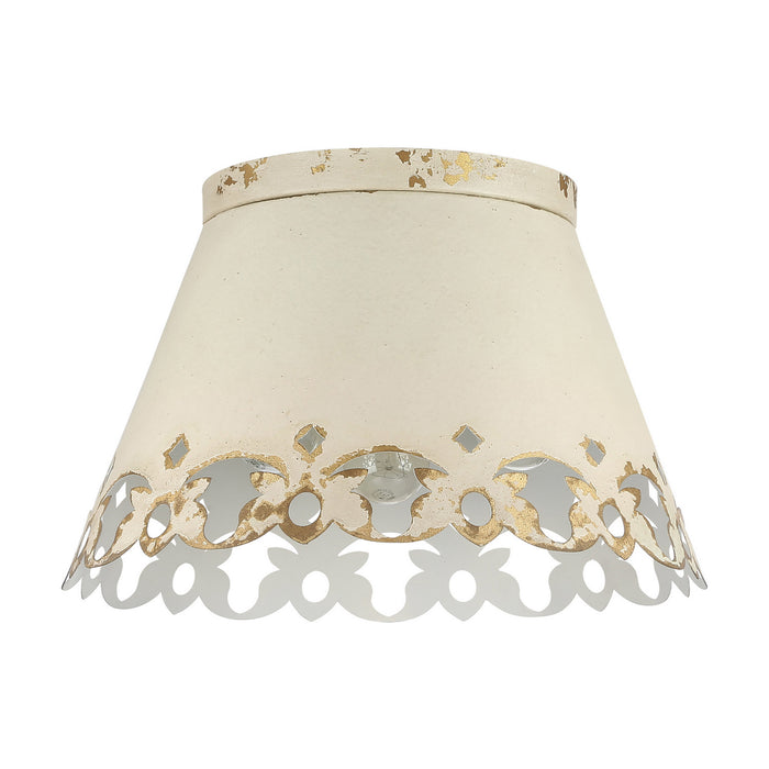 Golden - 0883-3FM AI - Three Light Flush Mount - Eloise - Antique Ivory