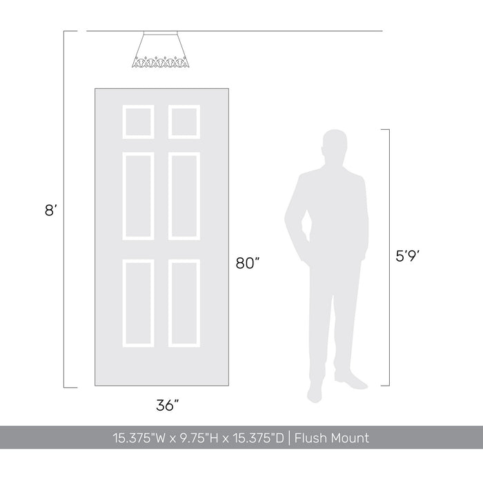 Golden - 0883-3FM AI - Three Light Flush Mount - Eloise - Antique Ivory