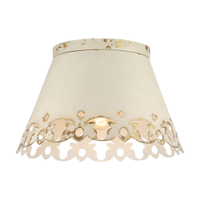 Golden - 0883-3FM AI - Three Light Flush Mount - Eloise - Antique Ivory